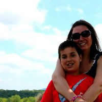 Lisa Davis and her son
