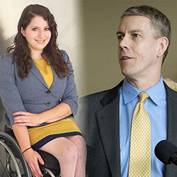 IEL Associate Program Coordinator Dana Fink and U.S. Secretary of Education Arne Duncan