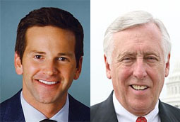 Side-by-side official photos of Reps. Aaron Schock and Steny Hoyer
